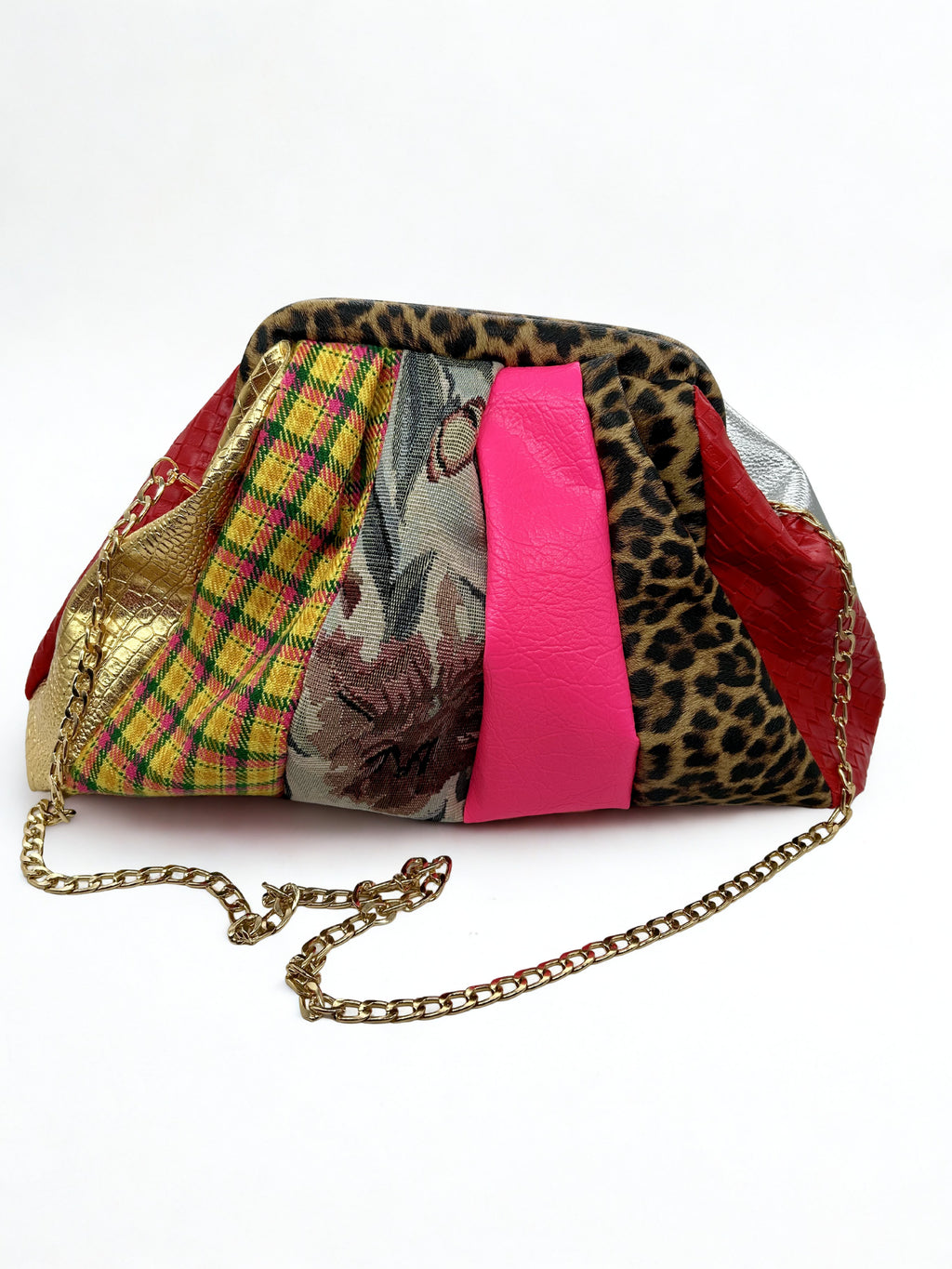 Mixed stripe dumpling bag