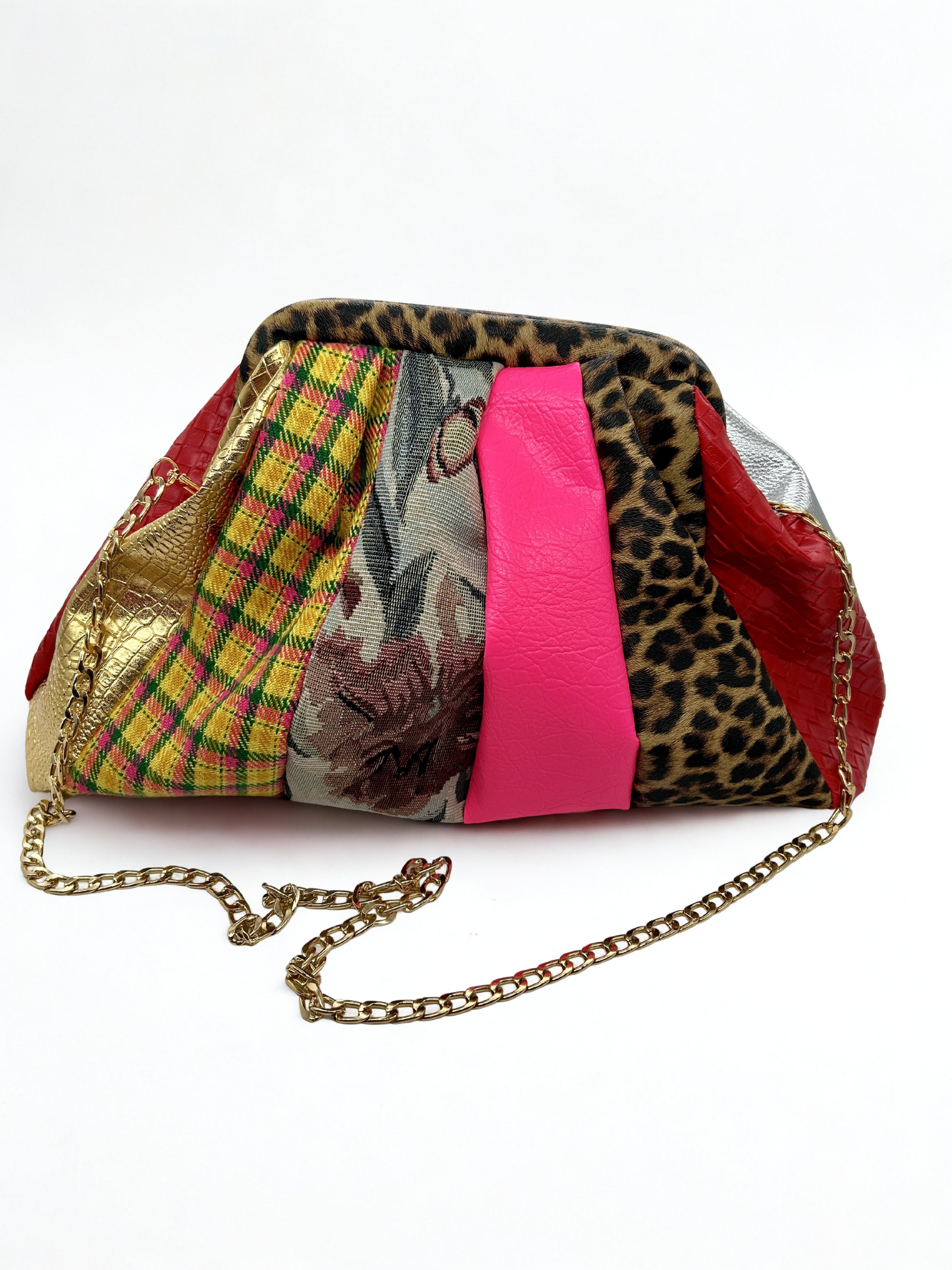 Mixed stripe dumpling bag