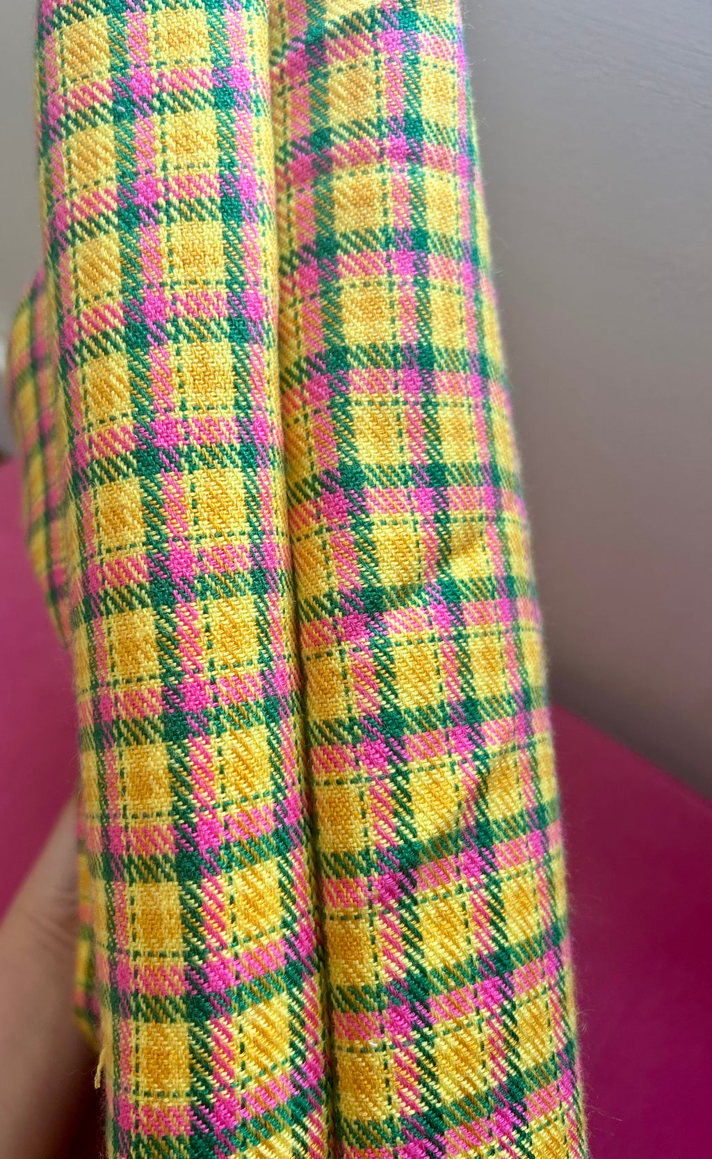 Check print dumpling bag