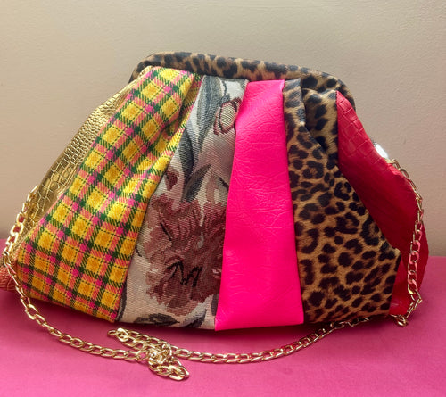 Mixed stripe dumpling bag