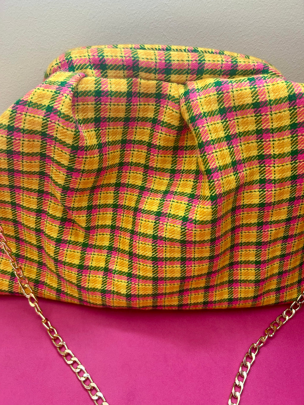 Check print dumpling bag