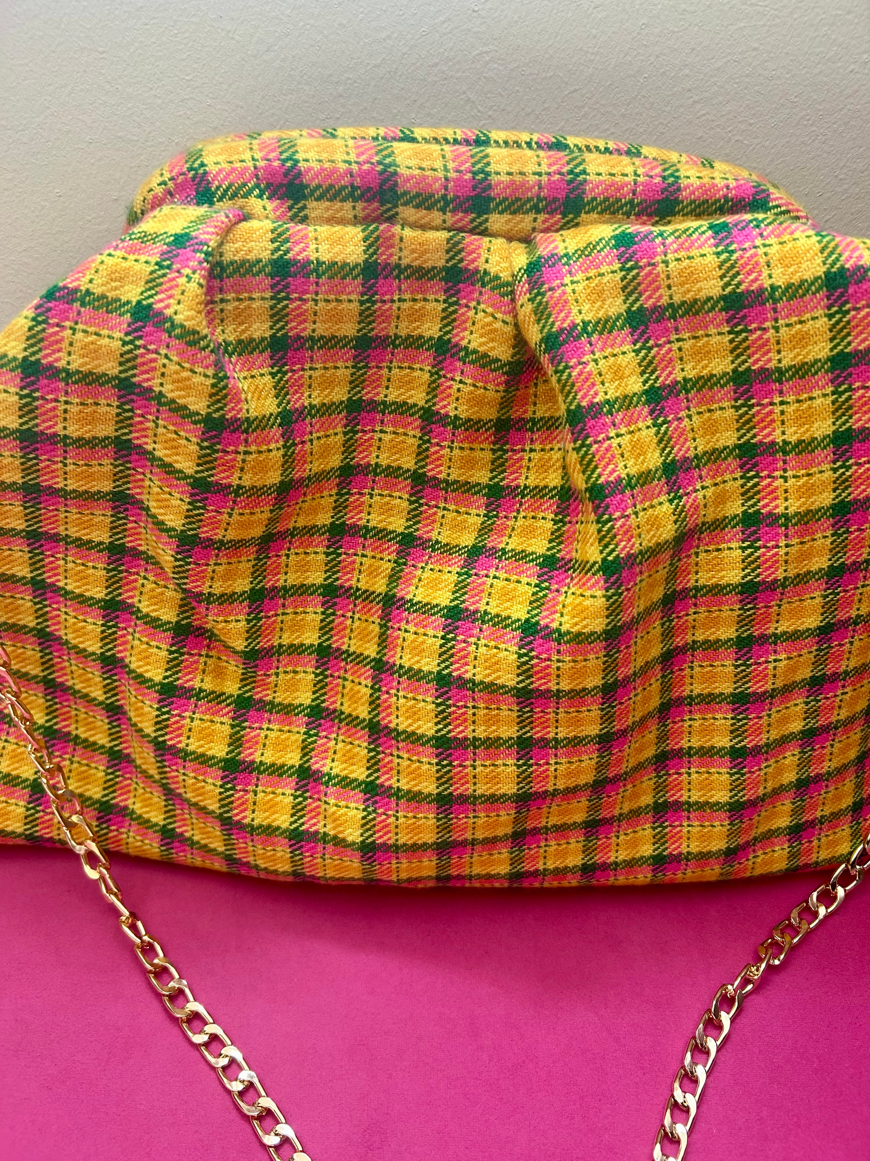 Check print dumpling bag