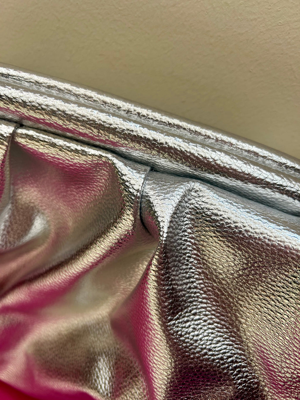 Metallic silver dumpling bag