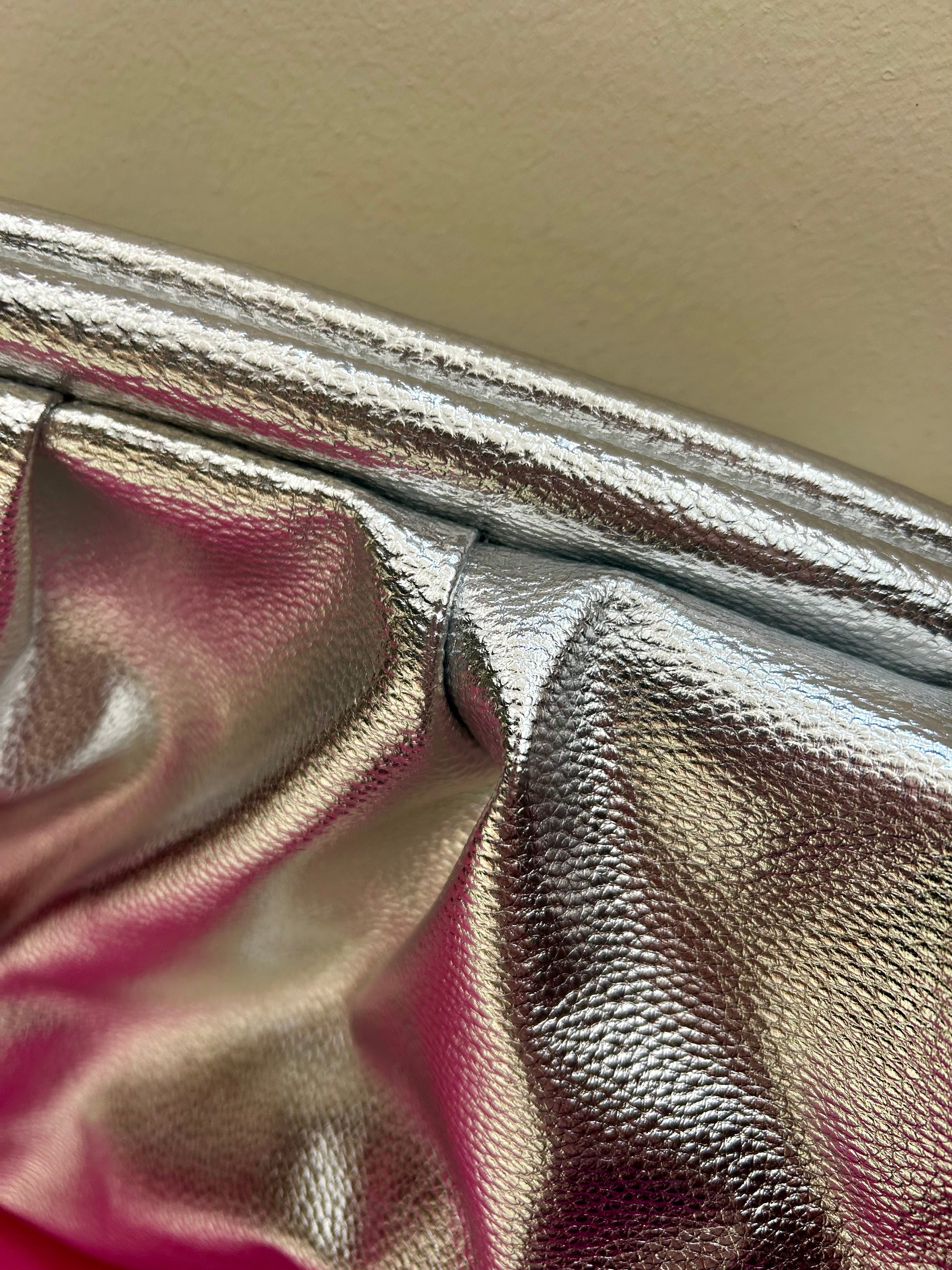 Metallic silver dumpling bag
