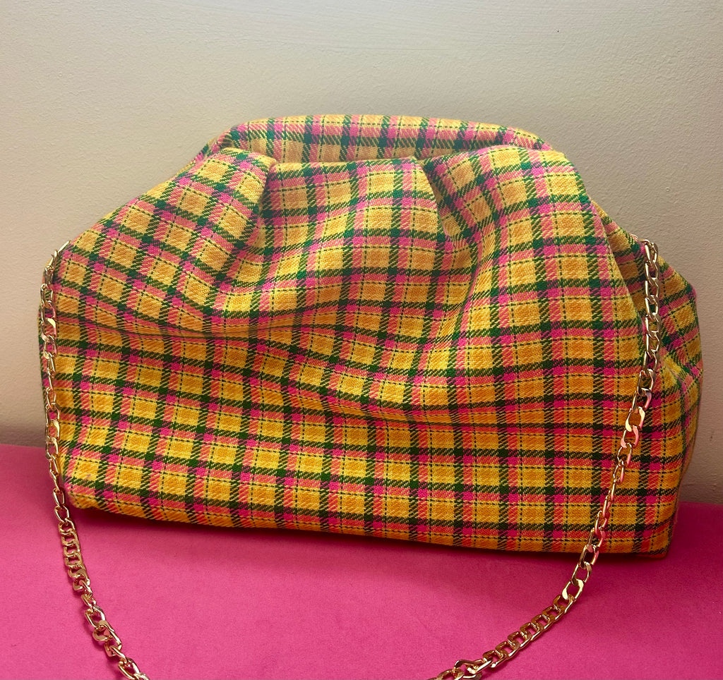 Check print dumpling bag