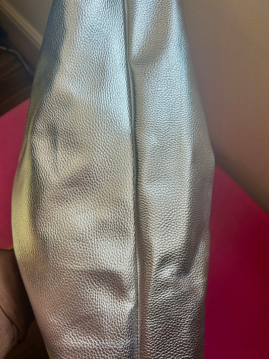 Metallic silver dumpling bag