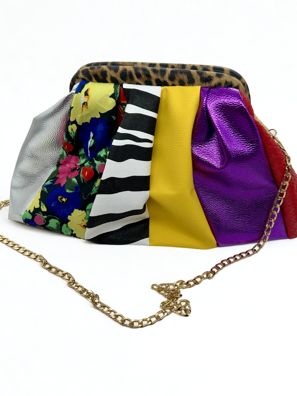 Mixed stripe dumpling bag