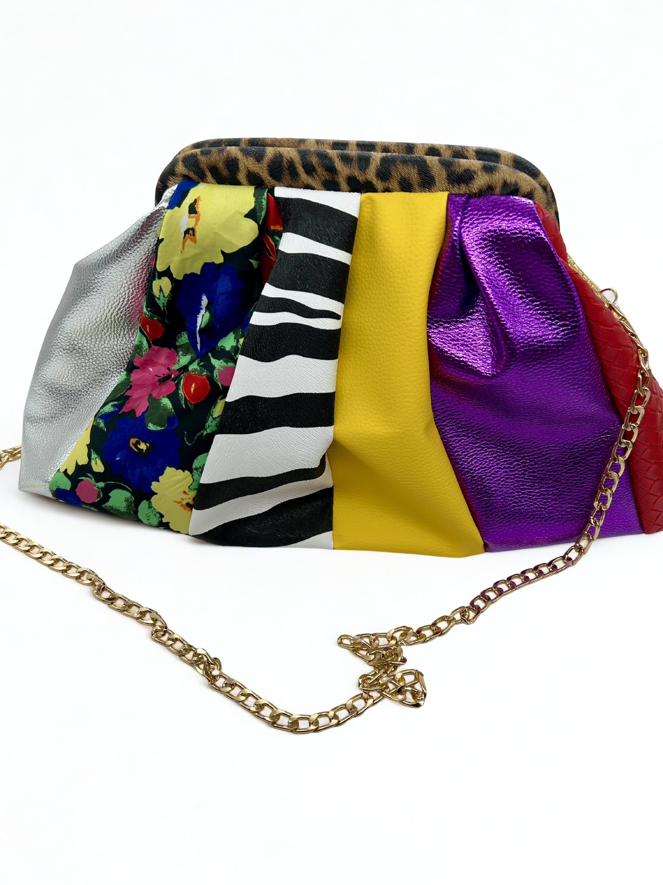 Mixed stripe dumpling bag