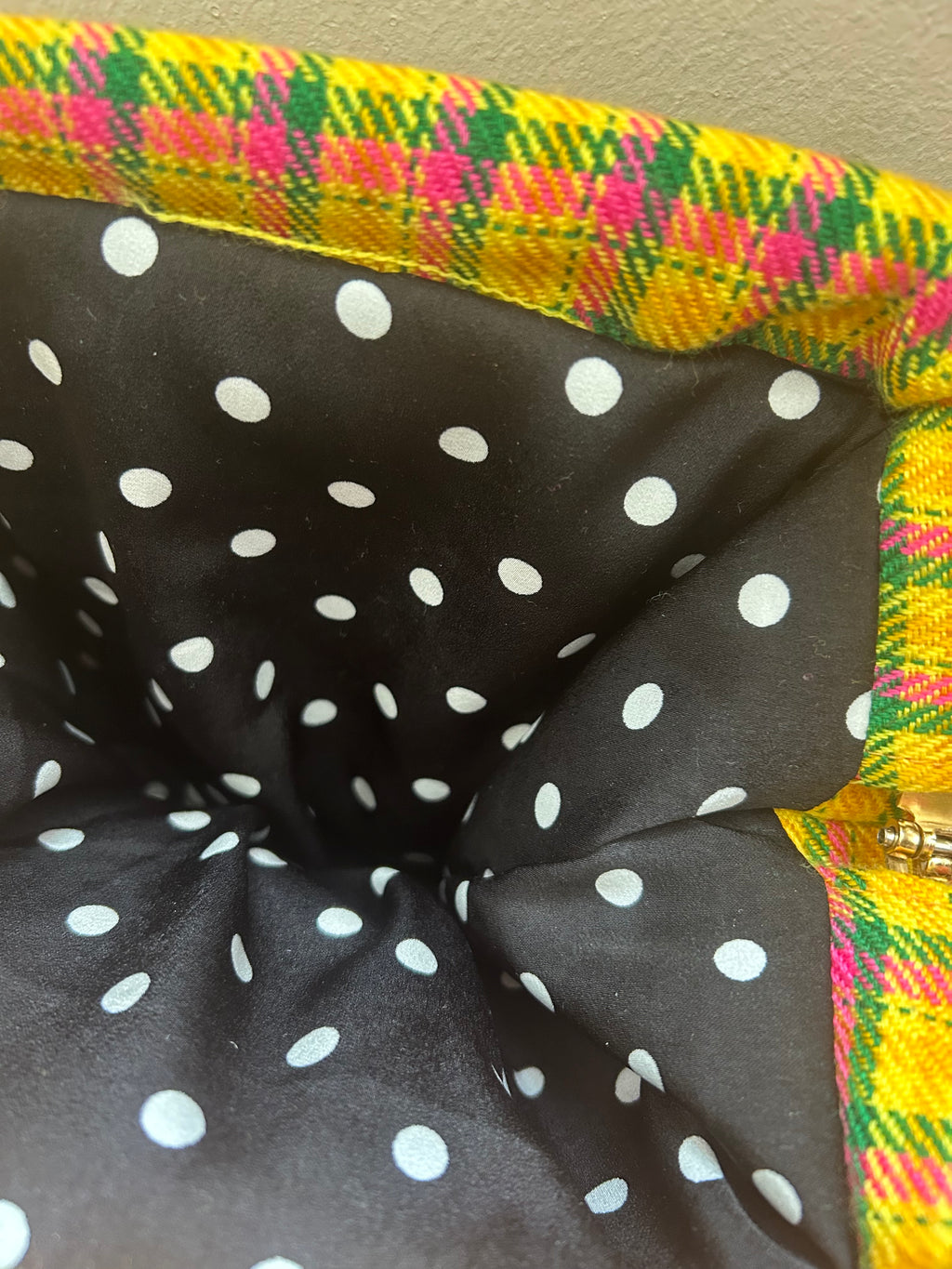 Check print dumpling bag