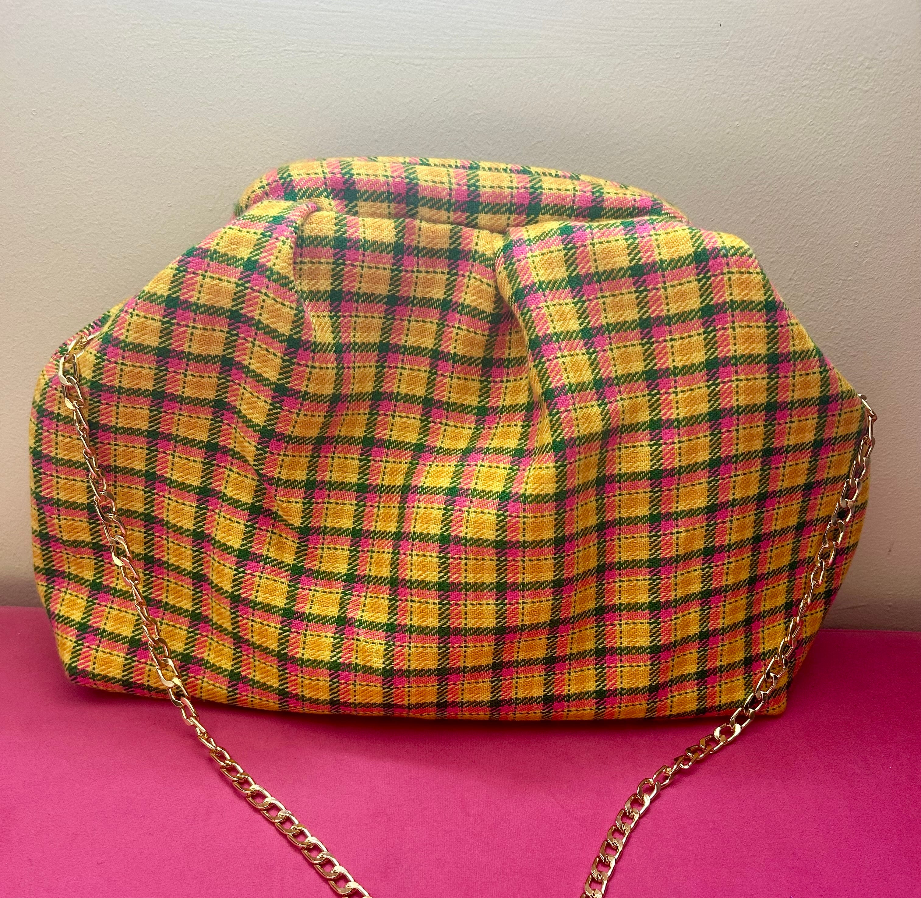 Check print dumpling bag