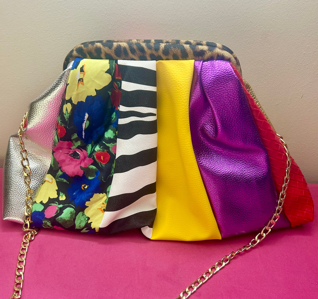Mixed stripe dumpling bag