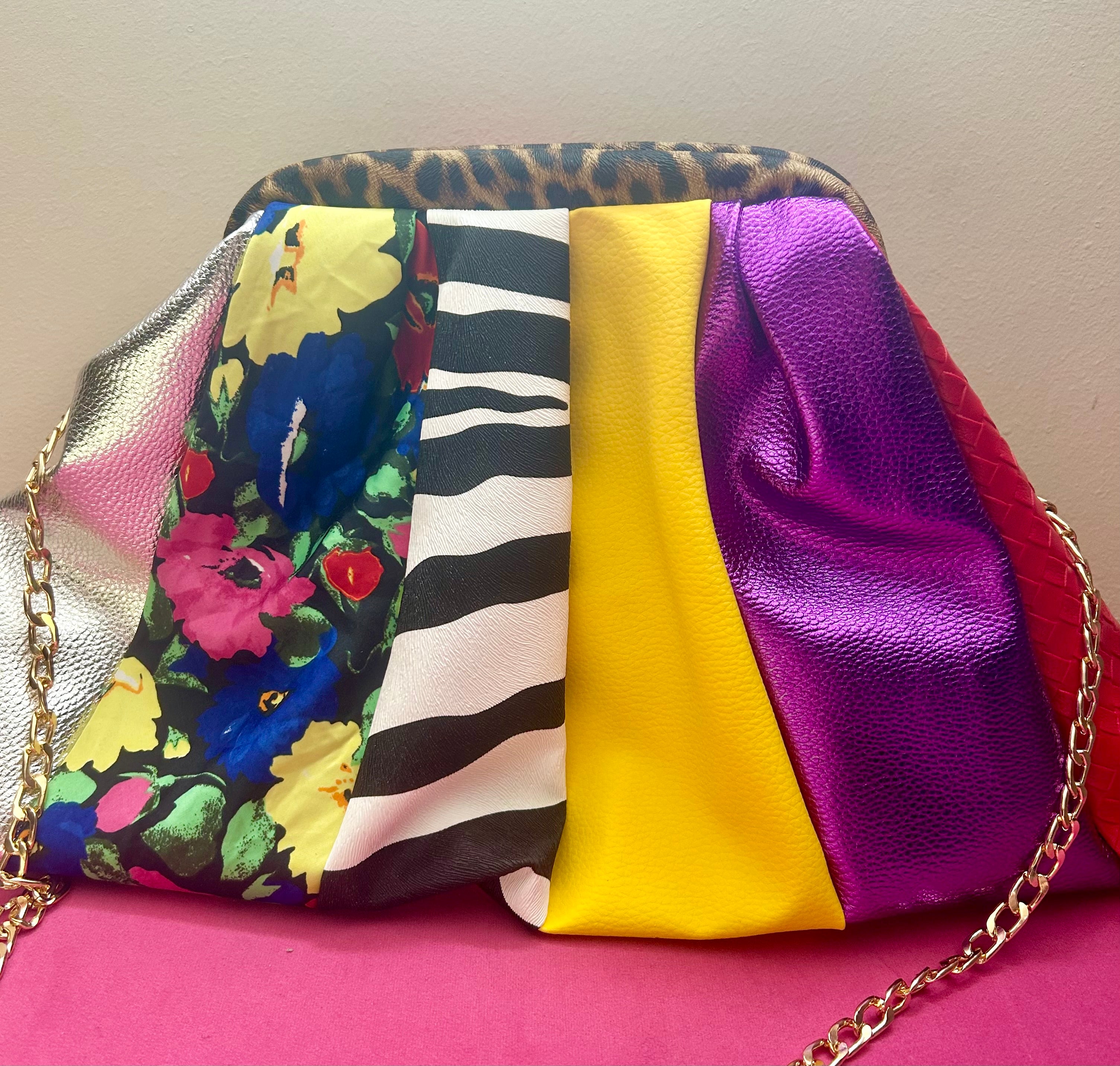 Mixed stripe dumpling bag