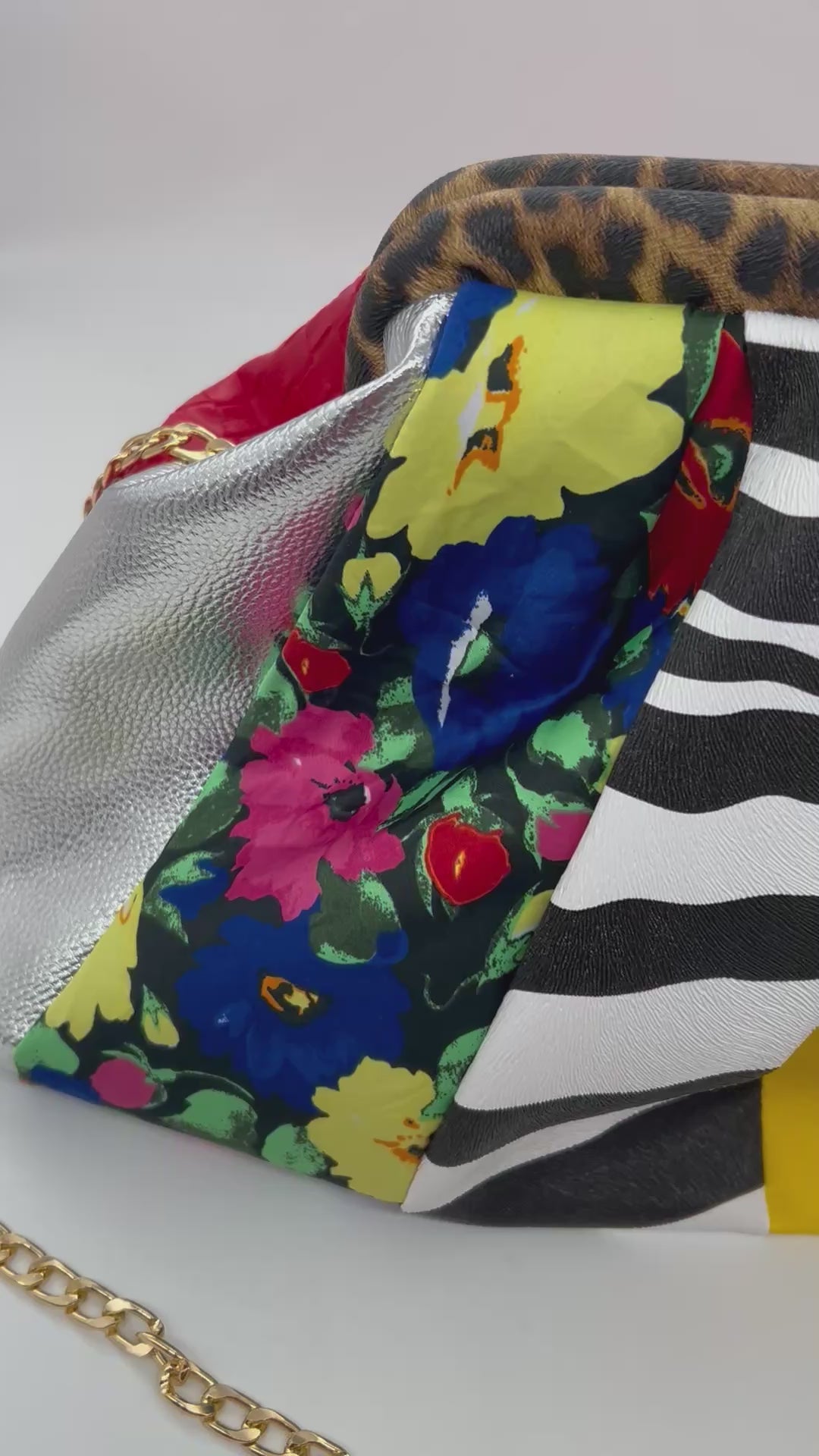 Mixed stripe dumpling bag